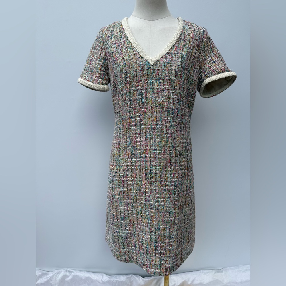 Carlisle Collection V-Neck Multicolor Winter Dress size 4 - Picture 3 of 12